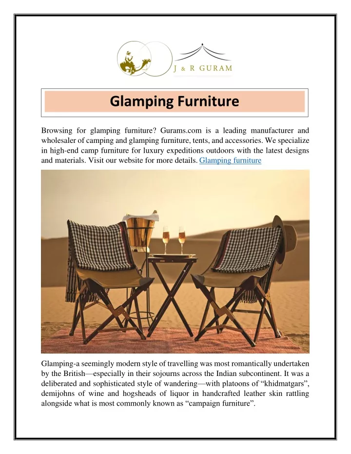 glamping furniture