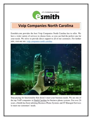 Voip Companies North Carolina  Esmithit