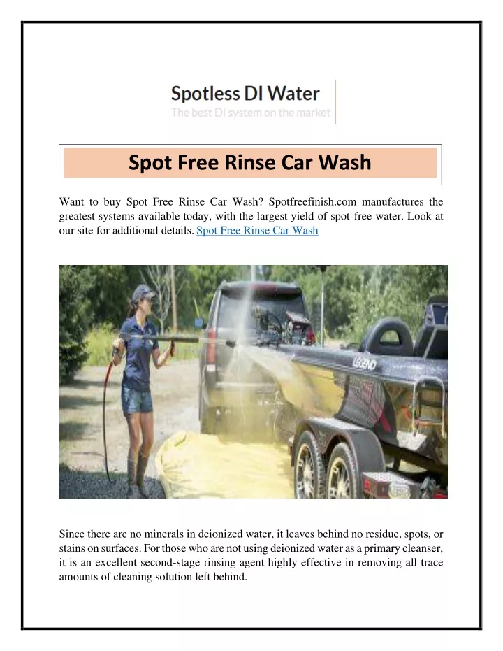 spot free rinse car wash