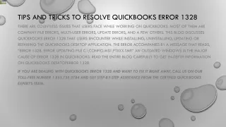 tips and tricks to resolve quickbooks error 1328