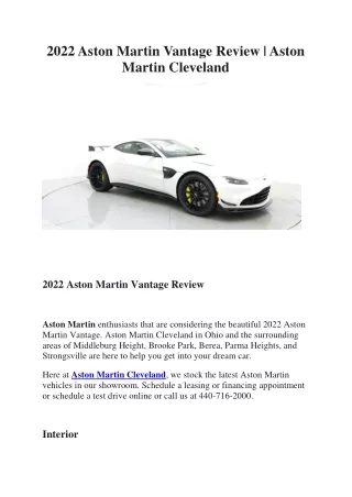 2022 aston martin vantage review aston martin