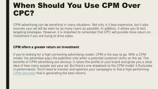 When Should You Use CPM Over CPC