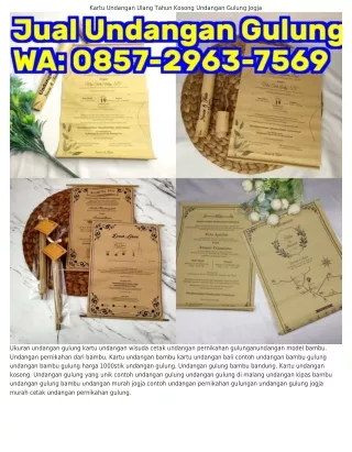 kartu undangan ulang tahun kosong undangan gulung