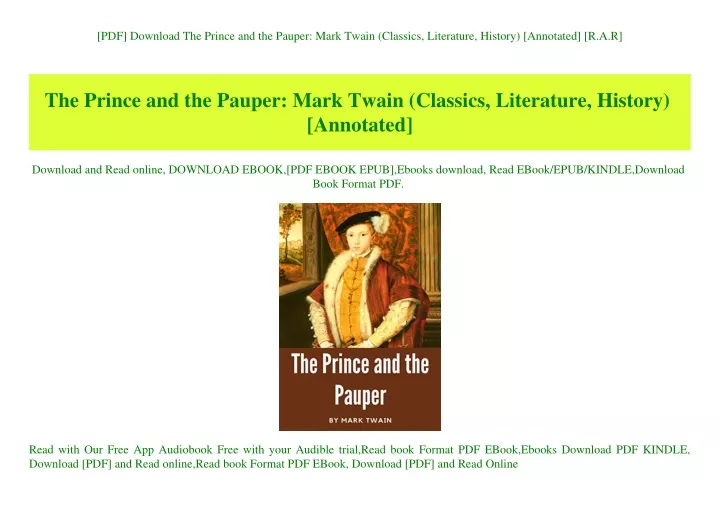 pdf download the prince and the pauper mark twain