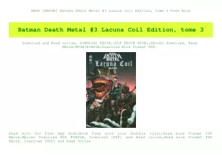 READ [EBOOK] Batman Death Metal #3 Lacuna Coil Edition  tome 3 Free Book