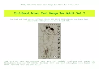 [BOOK] Childhood Lover Yaoi Manga For Adult Vol 7 eBook PDF