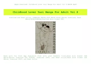 (Epub Download) Childhood Lover Yaoi Manga For Adult Vol 8 EBOOK #pdf