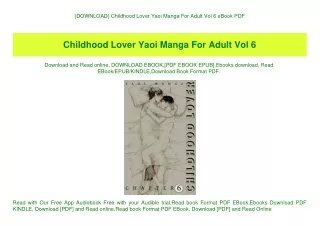 {DOWNLOAD} Childhood Lover Yaoi Manga For Adult Vol 6 eBook PDF