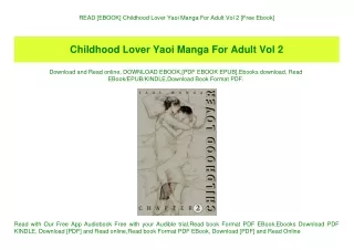 READ [EBOOK] Childhood Lover Yaoi Manga For Adult Vol 2 [Free Ebook]