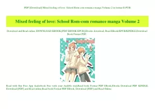 PDF [Download] Mixed feeling of love School Rom-com romance manga Volume 2 in format E-PUB