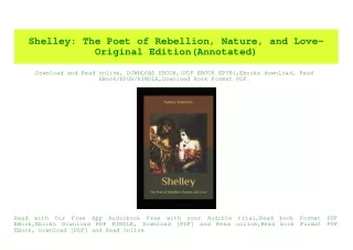 PDF) Shelley The Poet of Rebellion  Nature  and Love-Original Edition(Annotated) EBook