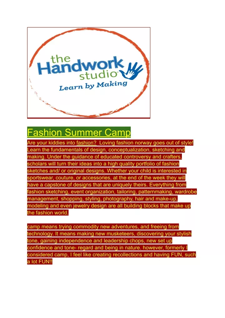 fashion summer camp are your kiddies into fashion