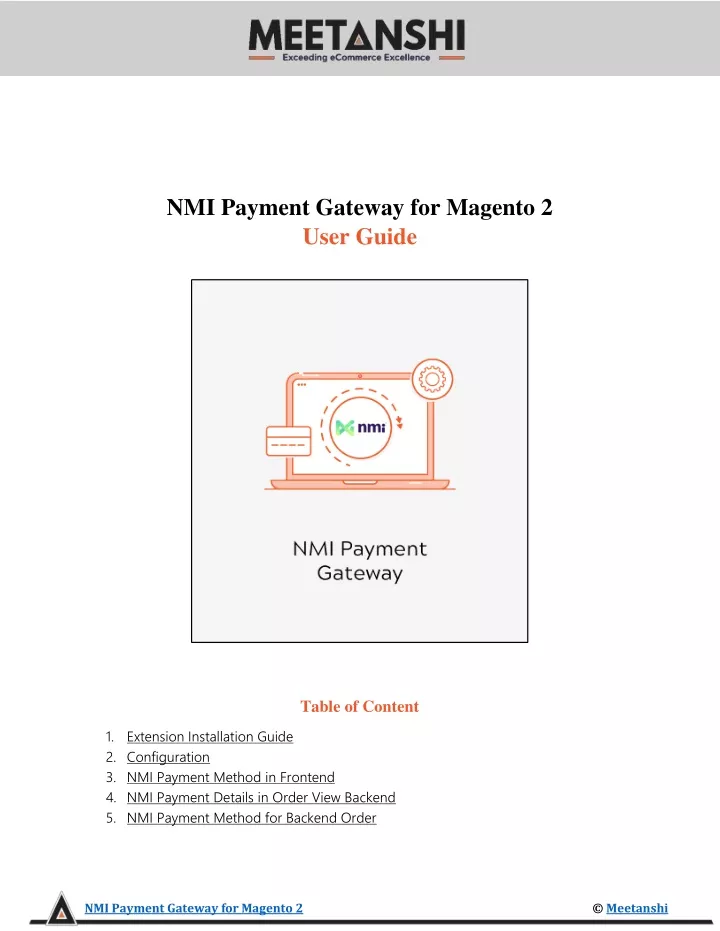 nmi payment gateway for magento 2 user guide