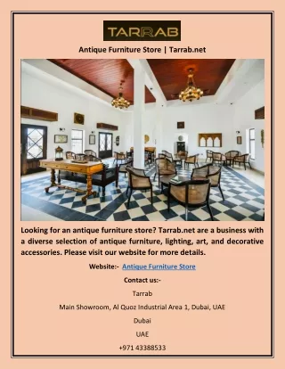 Antique Furniture Store | Tarrab.net