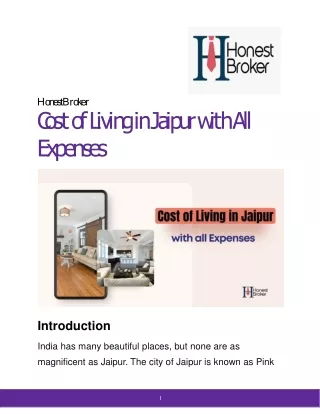 c o s t o f l i v i n g i n j a i p u r w i t h a ll expenses