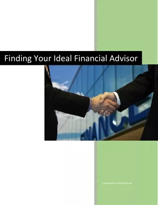 finding your ideal financial advisor