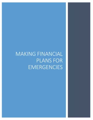 Making Financial Plans For Emergencies