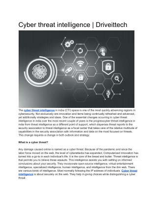 Cyber threat intelligence _ Driveittech