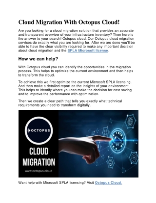 cloud migration with octopus cloud