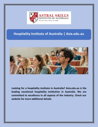 Hospitality Institute of Australia | Asia.edu.au