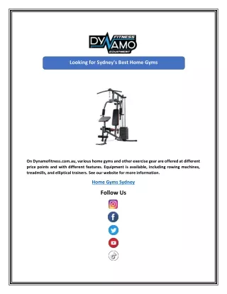 looking for sydney s best home gyms