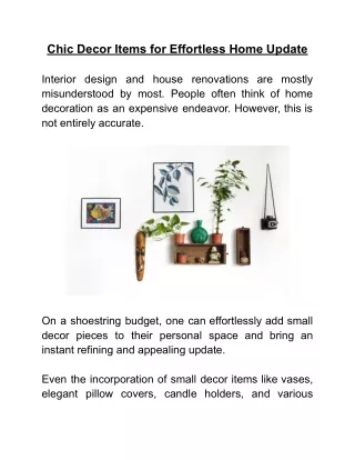 Chic Decor Items for Effortless Home Update