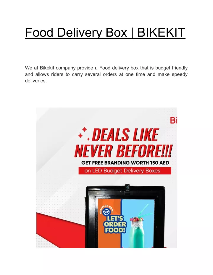 food delivery box bikekit