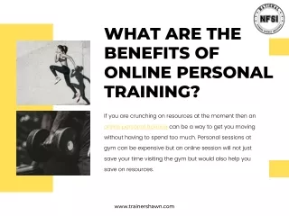 What are the benefits of online personal training?