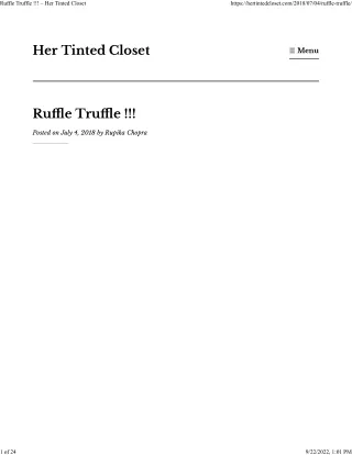 Ruffle Truffle !!! – Her Tinted Closet