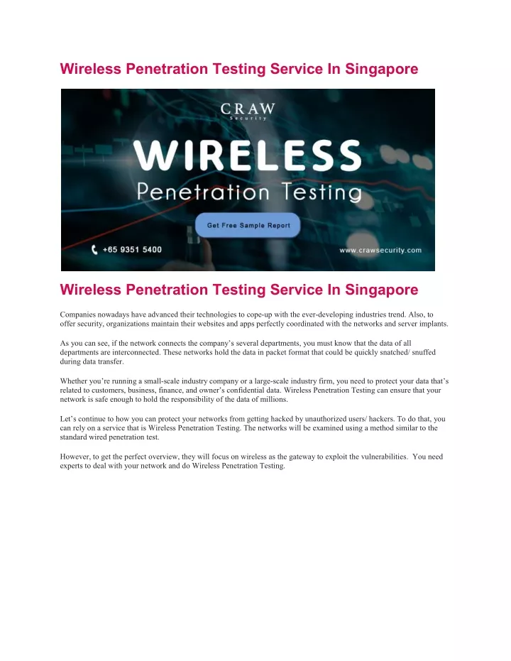 wireless penetration testing service in singapore