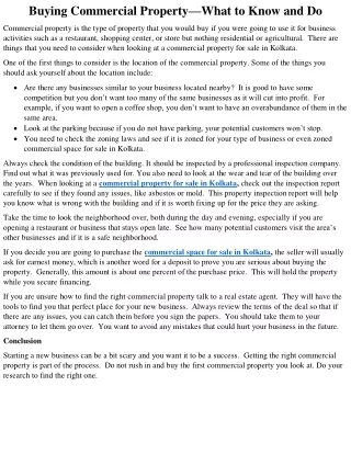 buying commercial property what to know and do