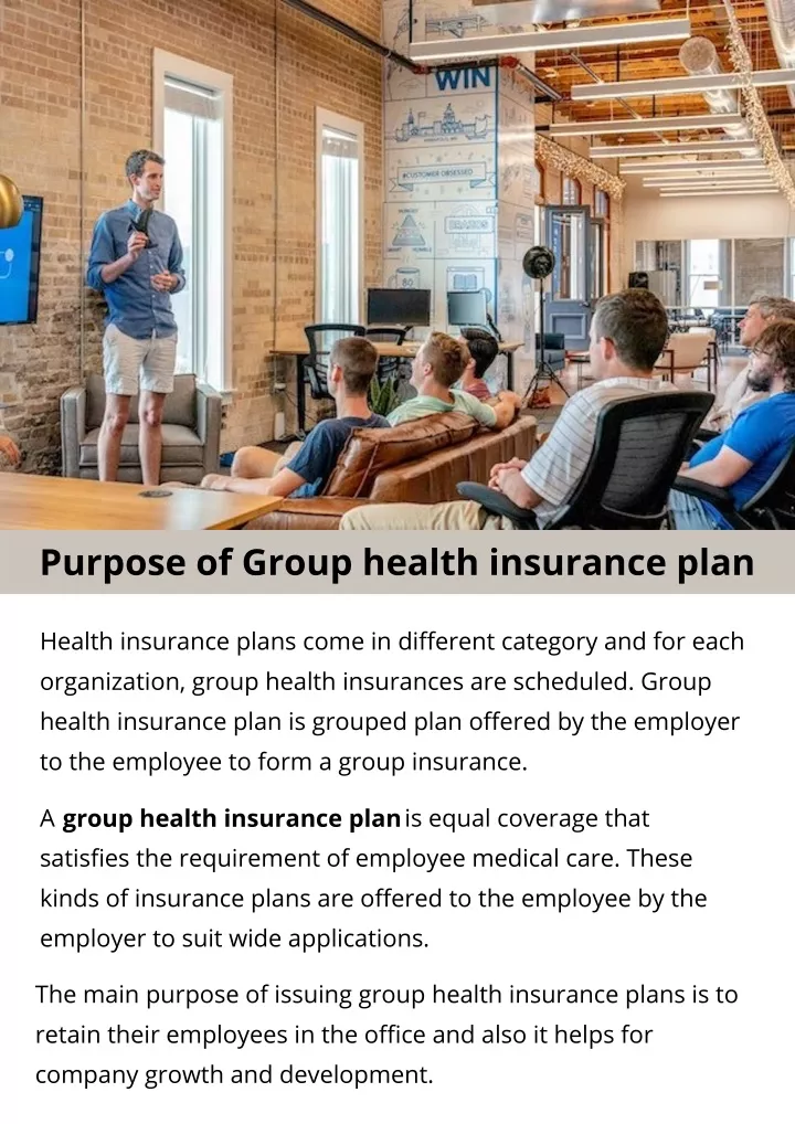 purpose of group health insurance plan