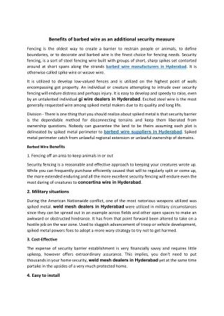 Benefits of barbed wire as an additional security measure