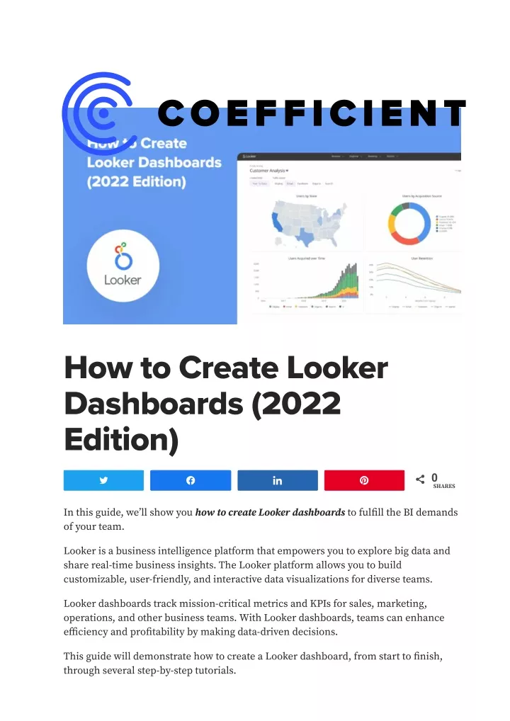 ho to create looker da h oard 2022 dition