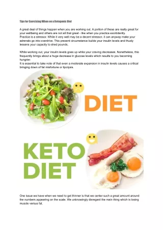 Tips for Exercising When on a Ketogenic Diet