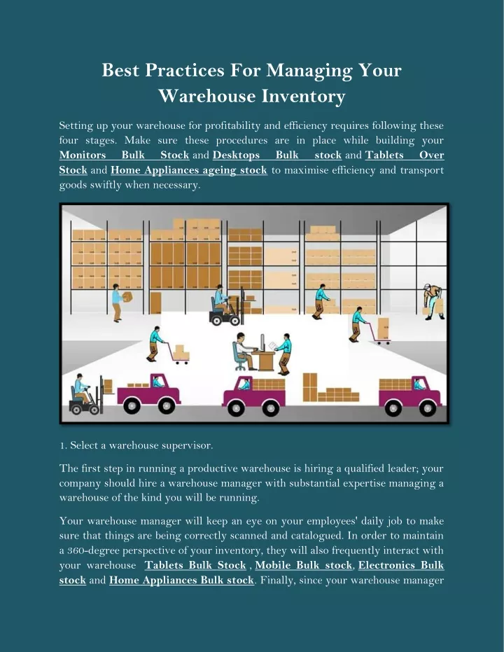 best practices for managing your warehouse