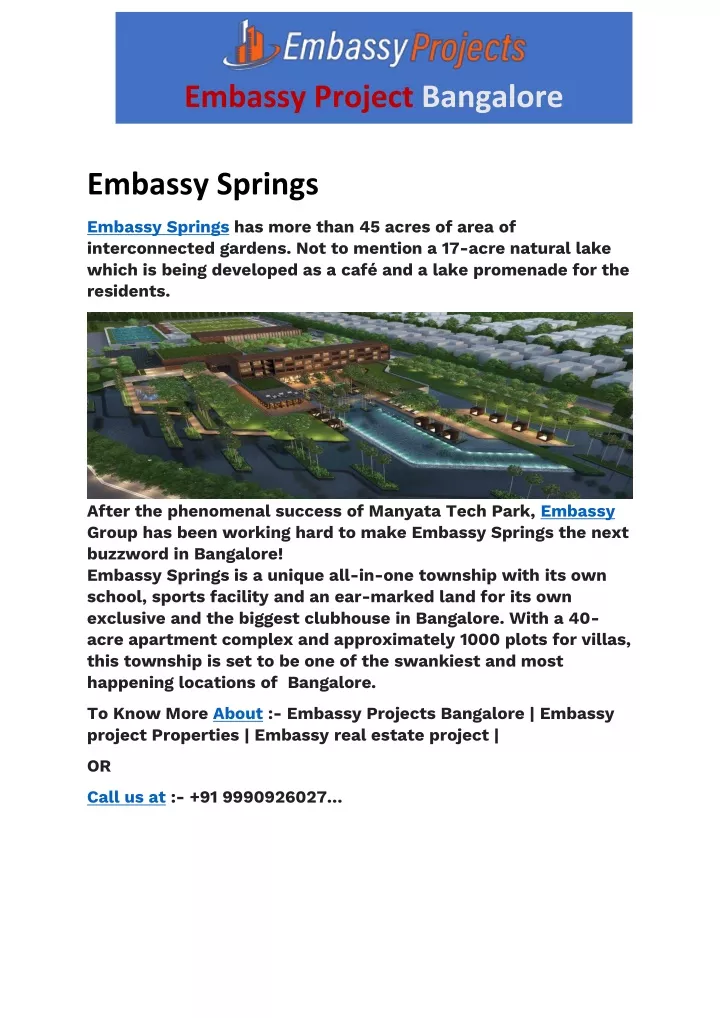 embassy project bangalore