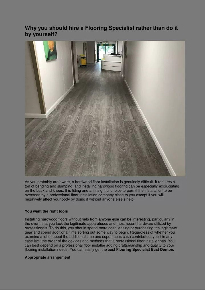 why you should hire a flooring specialist rather