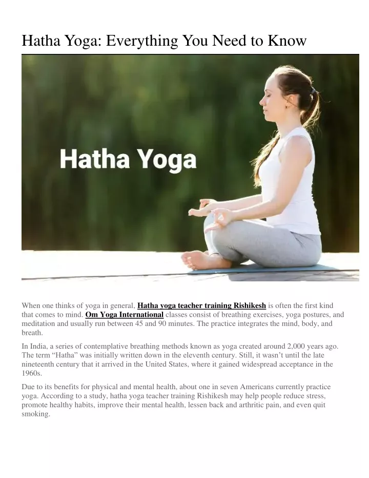 Everything You Need To Know About Hatha Yoga