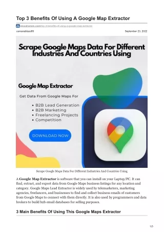 top 3 benefits of using a google map extractor