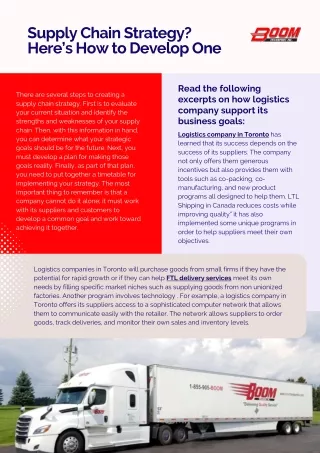 Supply Chain Strategy Here’s How to Develop One