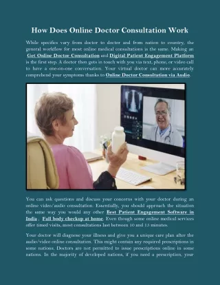 how does online doctor consultation work