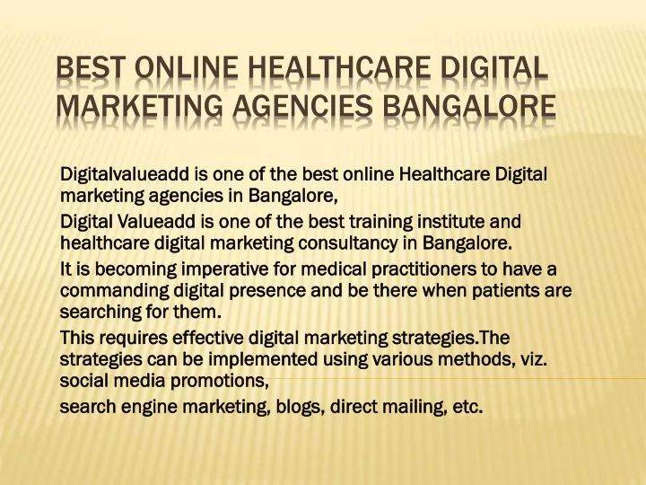 best online healthcare digital marketing agencies bangalore