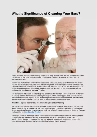 what is significance of cleaning your ears