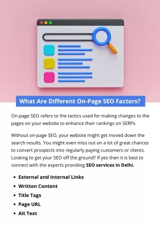 what are different on page seo factors