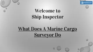 What Does A Marine Cargo Surveyor Do