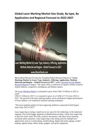 global laser marking market size study by type