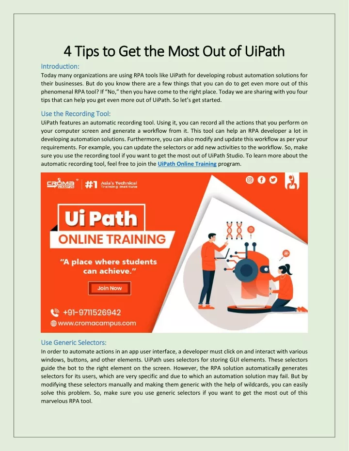 4 tips to get the most out of uipath 4 tips