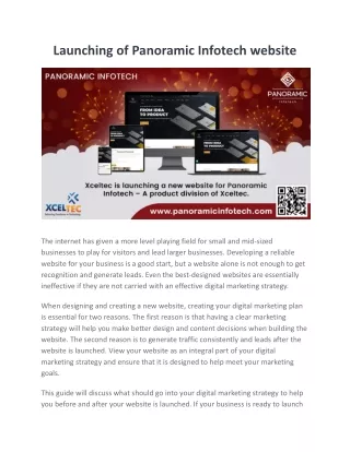 Launching of Panoramic Infotech website - Panoramic Infotech
