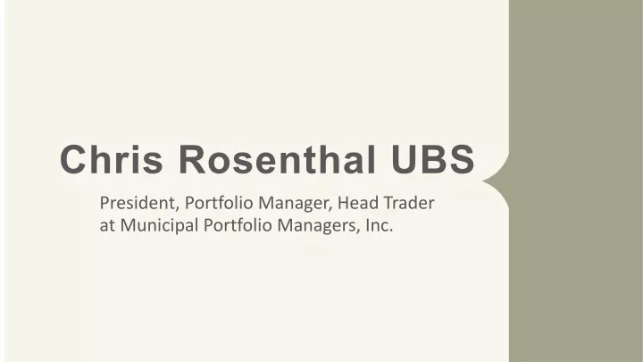 chris rosenthal ubs